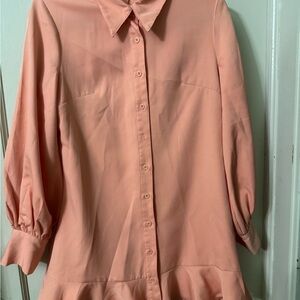 Chic Peach Button-Up Blouse